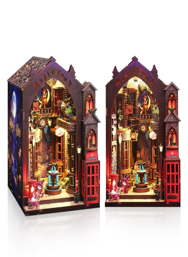 Foyucool Book Nook Kits for Adults, Magic Alley DIY Book Nook Kit, 3D booknook Craft Kits Bookshelf Insert with Sensor LED Light, Creative Craft Gift for Adults & Teens - Image 1